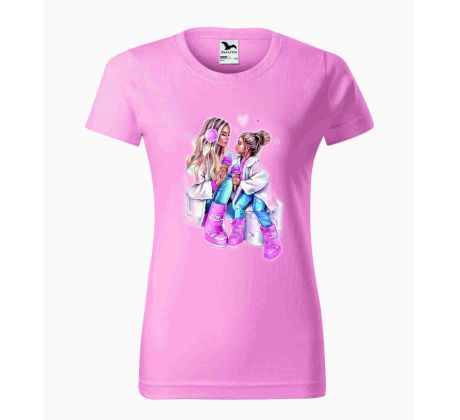 Tričko dámske MAMA a DCÉRA - pink