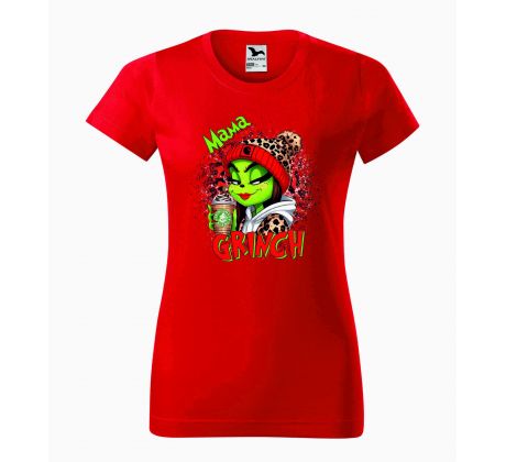Tričko dámske mama GRINCH - červené